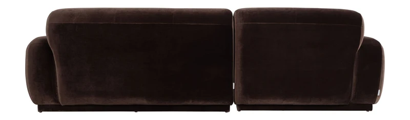 Sofa Hazel Chaise Longue Braun mit Eukalyptusholz-Gestell