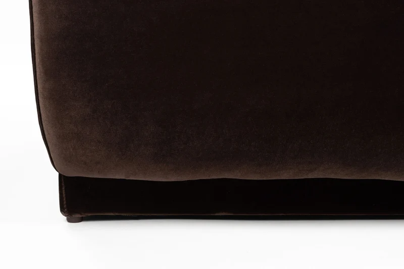 Sofa Hazel Chaise Longue Braun mit Eukalyptusholz-Gestell