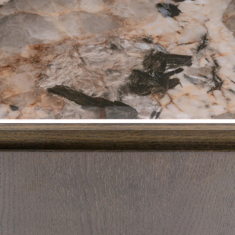 Richmond Vitrine Langford Brown, 200 cm, Eichenfurnier & Keramik