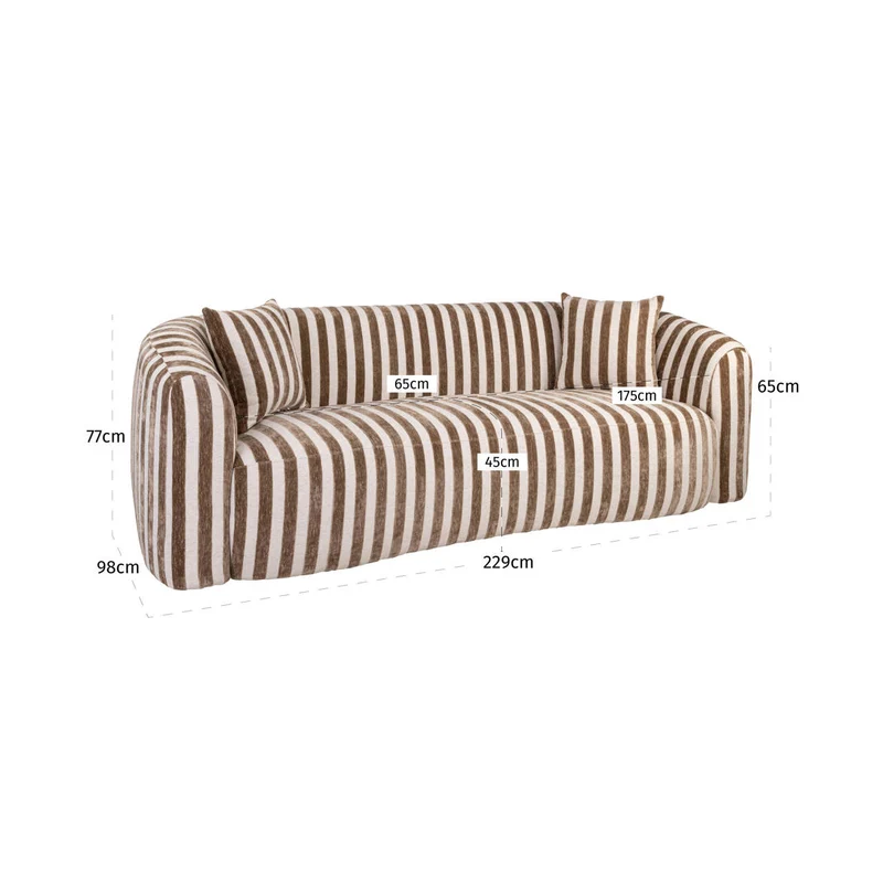 Sofa Luxandra Stripes Sand – Richmond Design mit Taschenfederkern