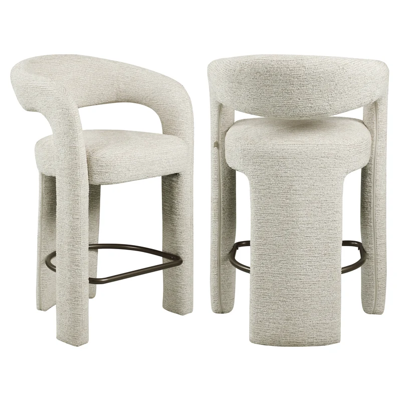Barhocker Soho Natural Linear – Richmond, gepolstert mit Armlehnen