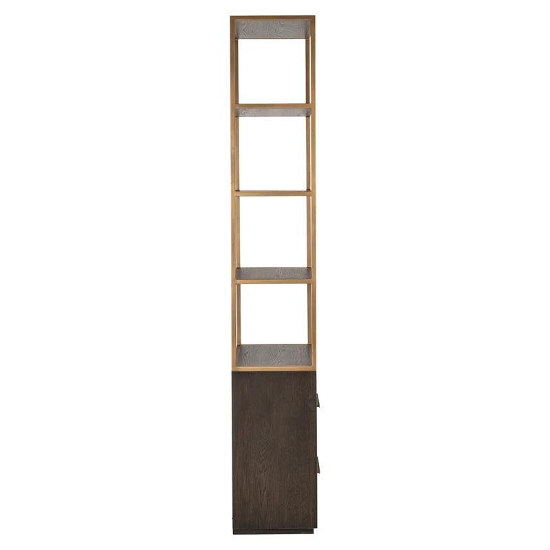 Vitrine Carter Small Braun – schmale Standvitrine aus Eiche