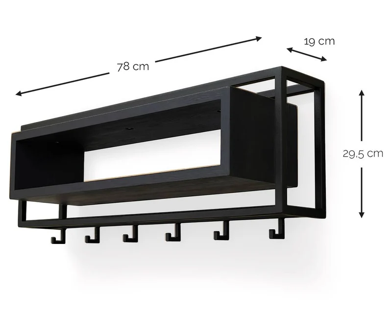 Garderobe Wandgarderobe SCHOOL 80 BLACK von Spinder Design