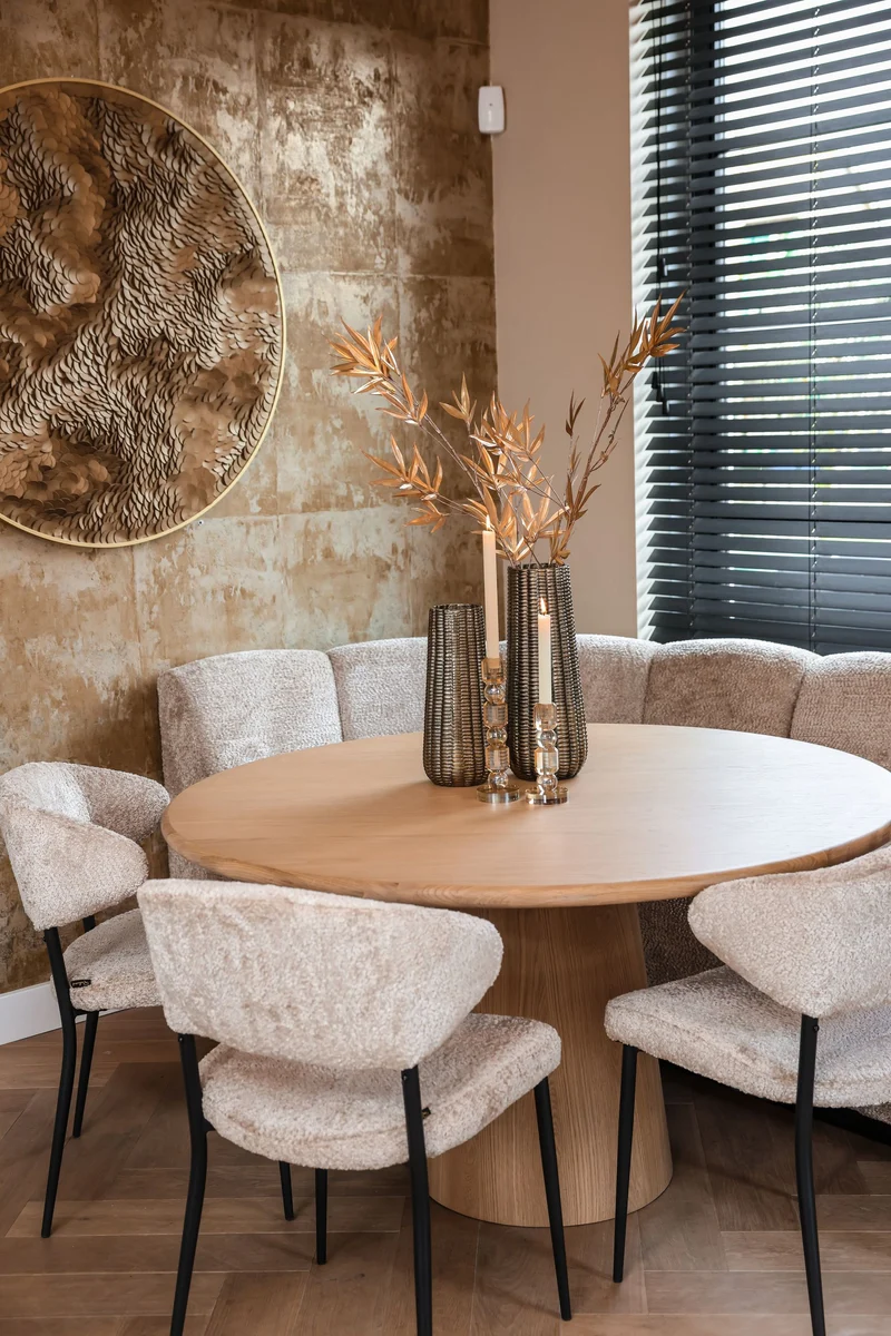 Richmond Wandkunst Bloom gold, Blumenrelief-Wanddeko, 110x110 cm
