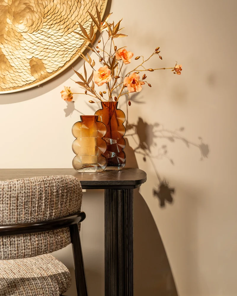 Richmond Wandkunst Bloom gold, Blumenrelief-Wanddeko, 110x110 cm