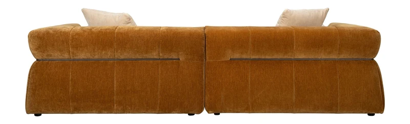 Sofa Hodge mit Chaiselongue rechts in Ochre von Dutchbone, Samtbezug