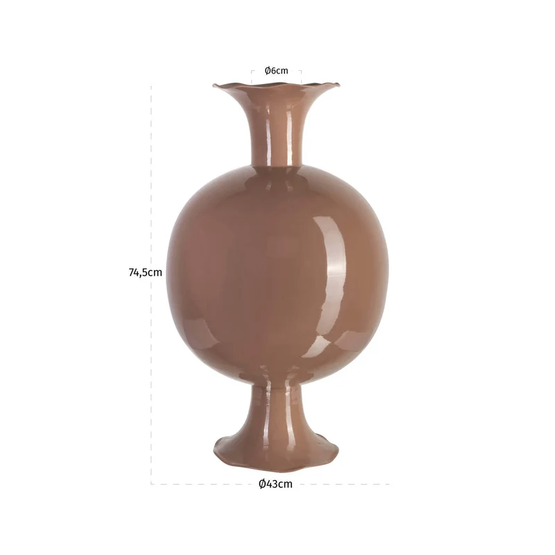 Richmond Vase Mochi Mocha Mousse – Bodenvase Eisen, 74,5 cm