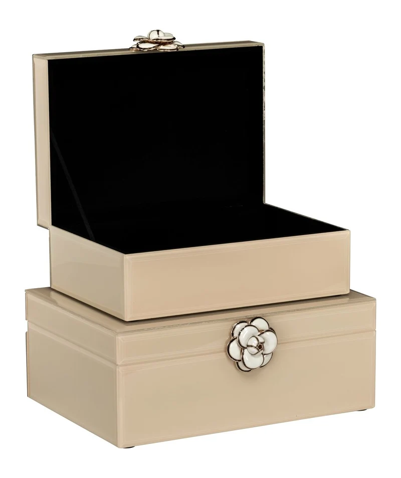 Aufbewahrungsbox Abbey ivory von Richmond aus MDF und Glas