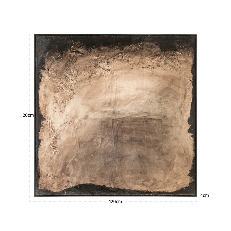 Wandkunst Rival gold – Richmond Wanddeko aus Jute, 120x120 cm