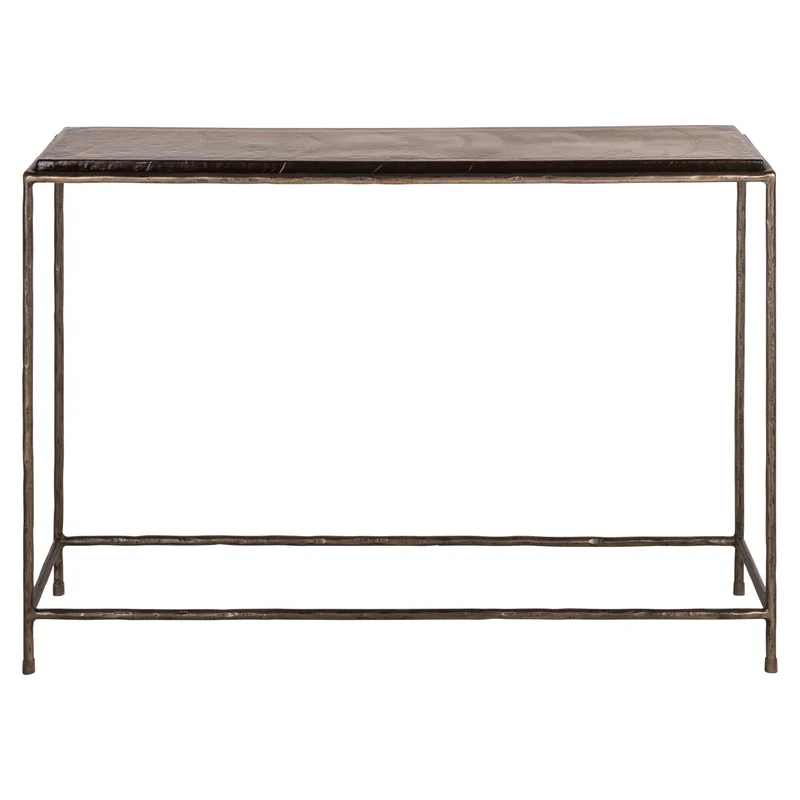 Konsole Villano Bronze – Wandkonsole aus Glas & Eisen, 110 cm