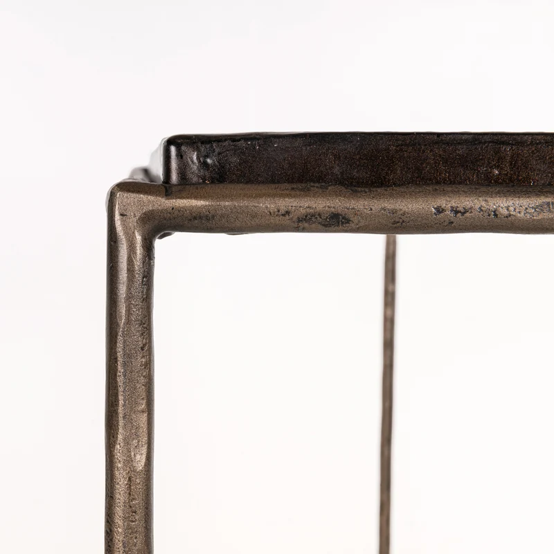 Konsole Villano Bronze – Wandkonsole aus Glas & Eisen, 110 cm