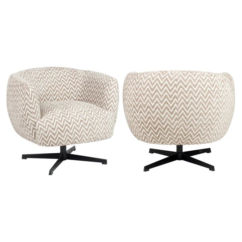 Lounge Stuhl Estelle Sand Chevron mit Drehfunktion - Richmond