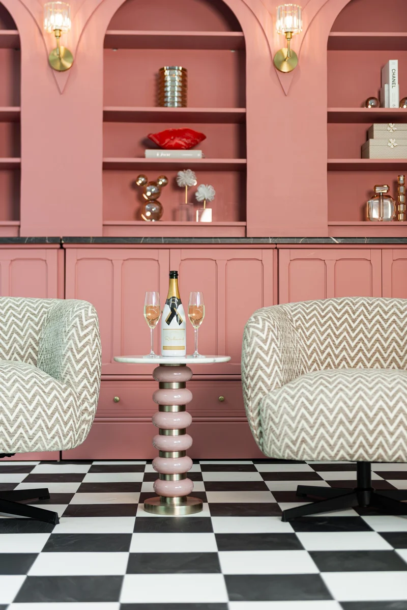 Lounge Stuhl Estelle Sand Chevron mit Drehfunktion - Richmond