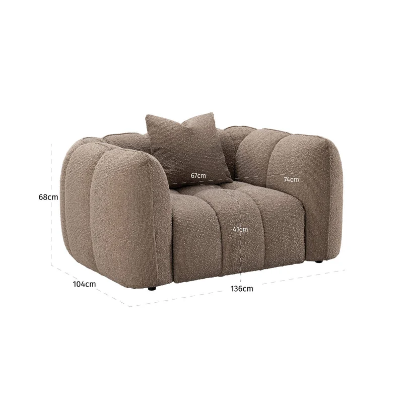 Lounge Stuhl Hogan mocca – XXL Loungesessel mit tiefer Sitzfläche