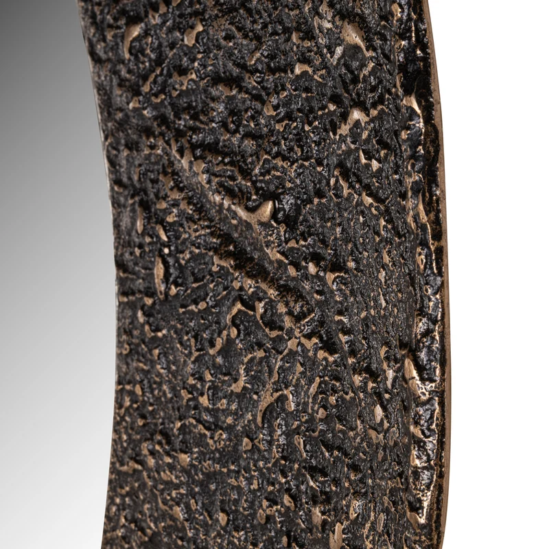 Spiegel Jamel Bronze – runder Wandspiegel Ø86 cm im schmalen Rahmen