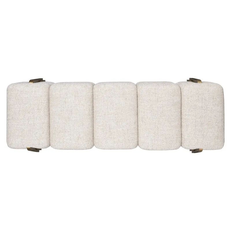 Bank Caleo Cream Tweed – gepolsterte Sitzbank, Bronze-Gold-Gestell