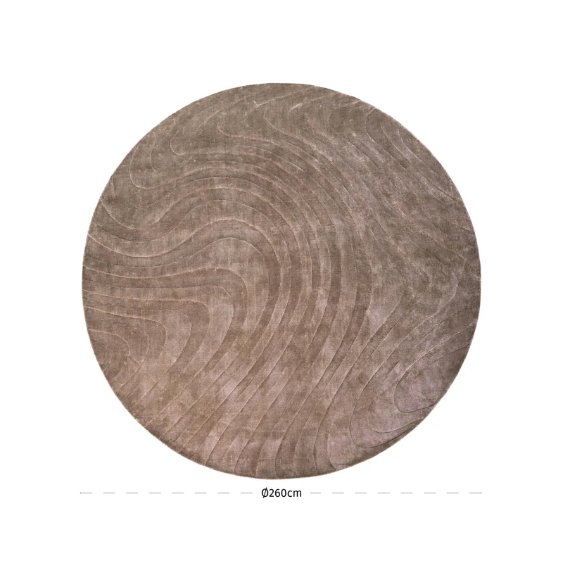 Teppich Fellion taupe – Ø 260 cm, weicher Viskose-Mix von Richmond