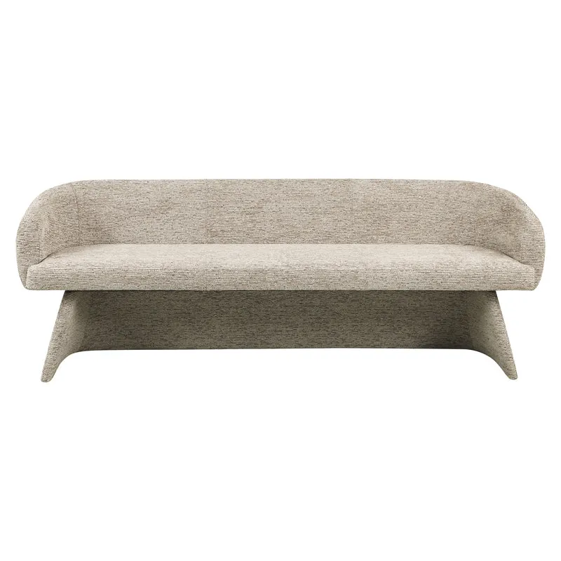 Sitzbank Quiriro mocca linear – vollgepolstert mit Armlehnen, 210 cm