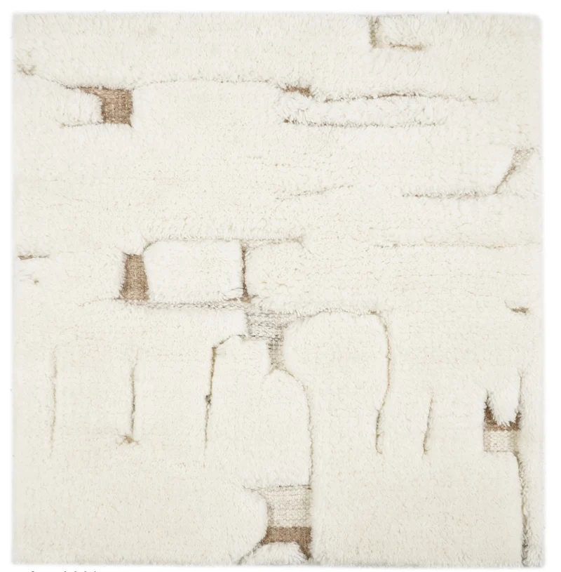 Teppich Mehran White 300x400 cm aus Wolle und Baumwolle