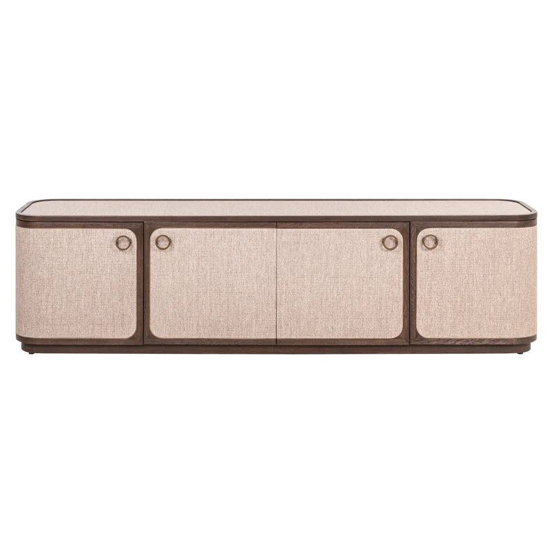 TV-Schrank Willox mit 4 Türen, Eiche & Leinen, beige, 190 cm