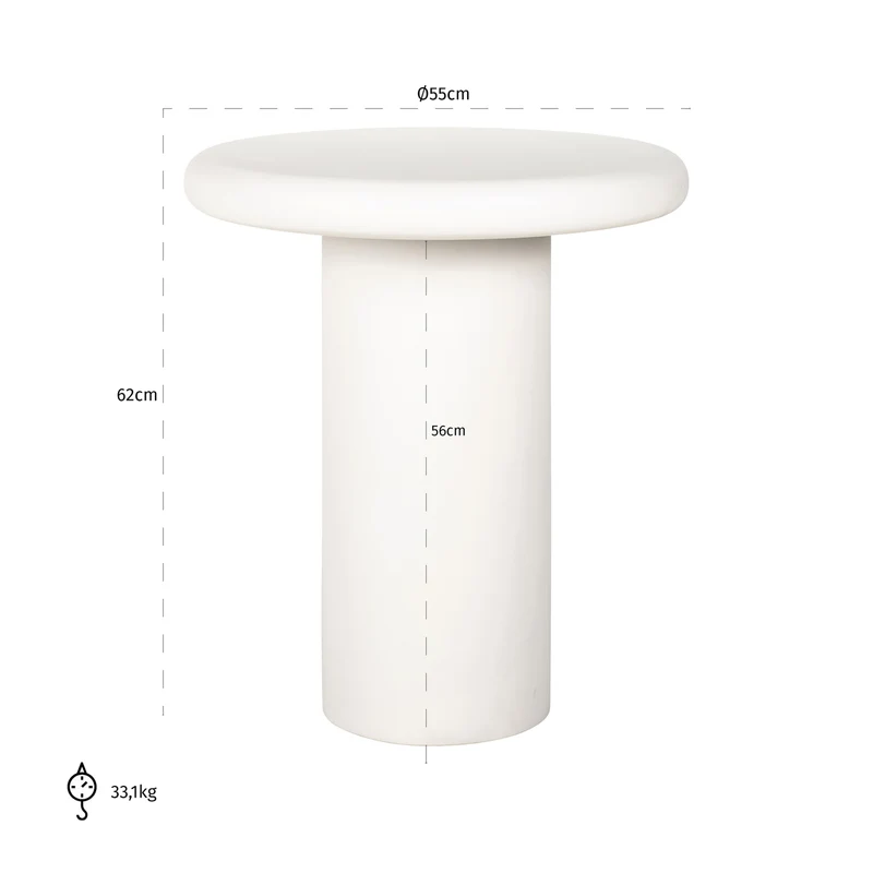 Beistelltisch Bloomstone White – organische Form von Richmond