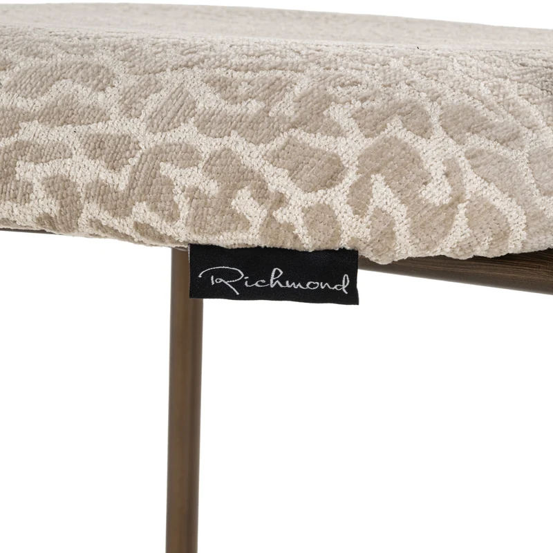 Barhocker Xenia Beige Leopard im 2er-Set mit Metallgestell