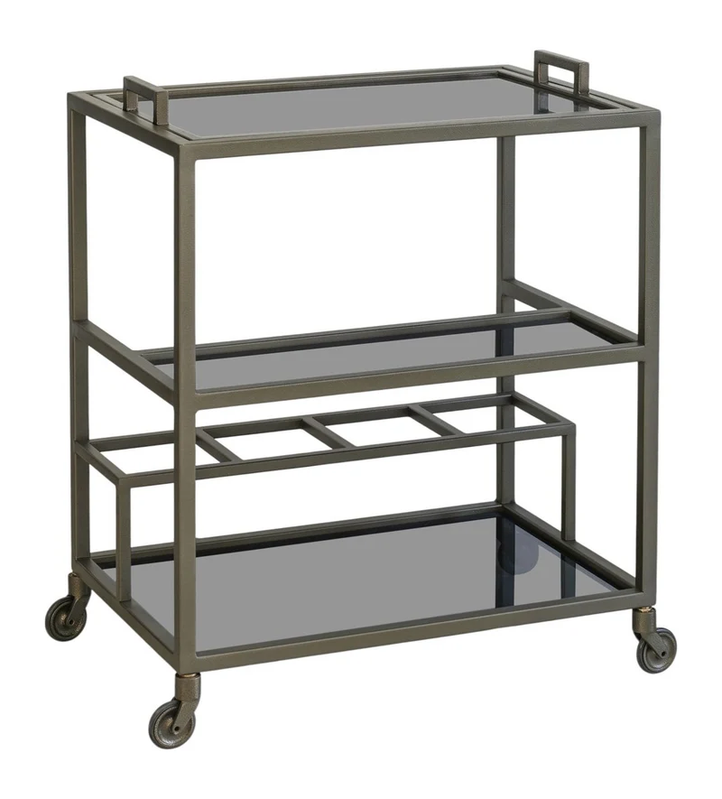 Servierwagen Ruinart Brass Antique - Barwagen aus Eisen und Glas
