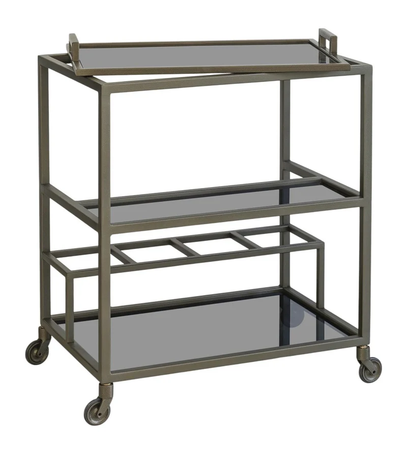 Servierwagen Ruinart Brass Antique - Barwagen aus Eisen und Glas