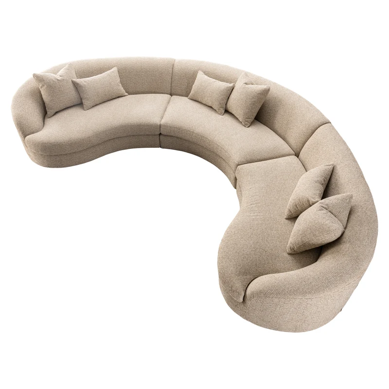 Sofa Morena Cream Blockweave – XXL-Sofa mit organischer Form