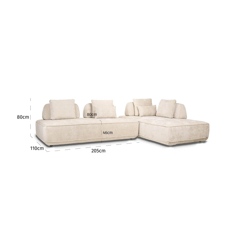 Sofa Tudor Natural Boldweave 2,5-Sitzer mit verstellbarer Rückenlehne