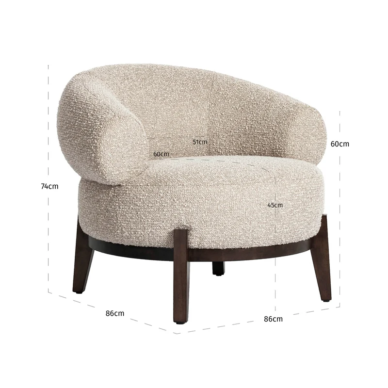 Lounge Stuhl Montana von Richmond in Natural Chunky, fire retardant