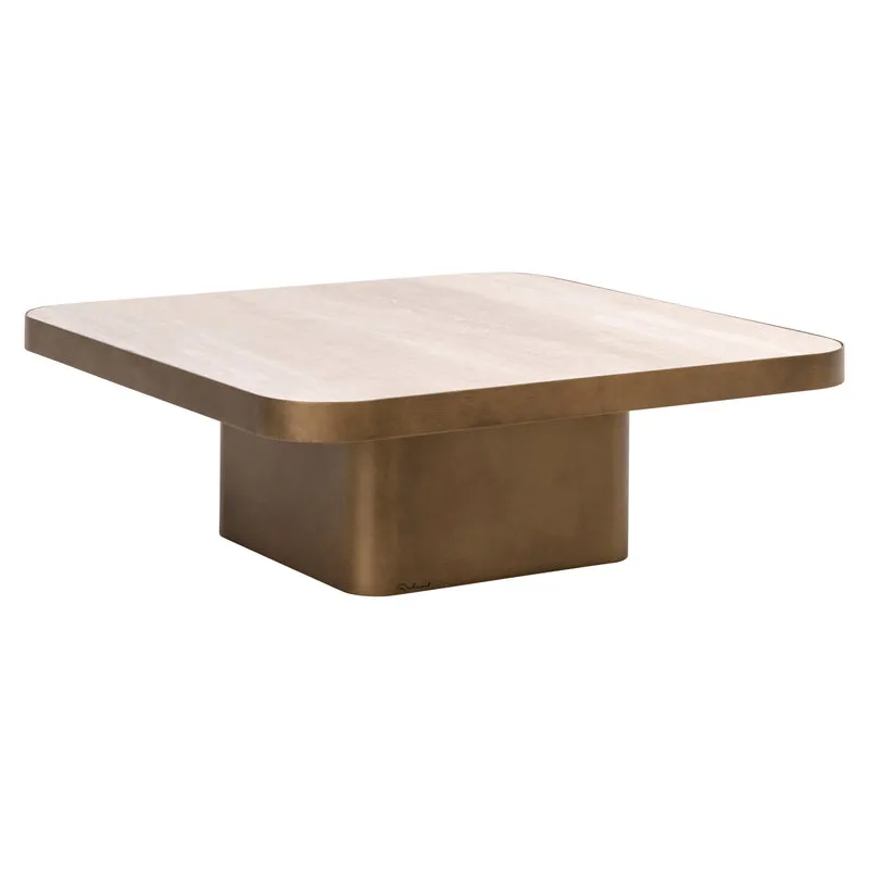 Richmond Couchtisch Claridge beige 90x90 cm, Keramik & Glas