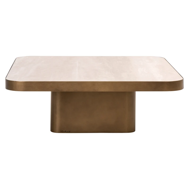 Richmond Couchtisch Claridge beige 90x90 cm, Keramik & Glas