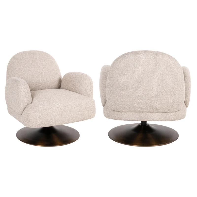 Richmond Lounge Sessel Kagney Biscotti mit Drehgestell, komfortabel