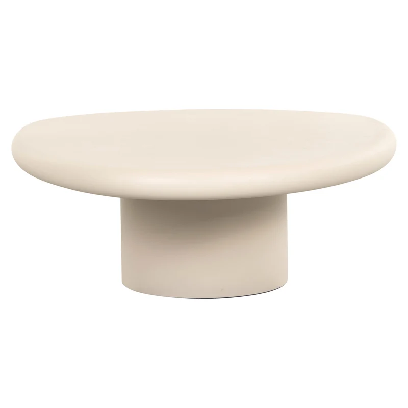 Couchtisch Clayton beige 110x90 cm – organisches Design, MDF
