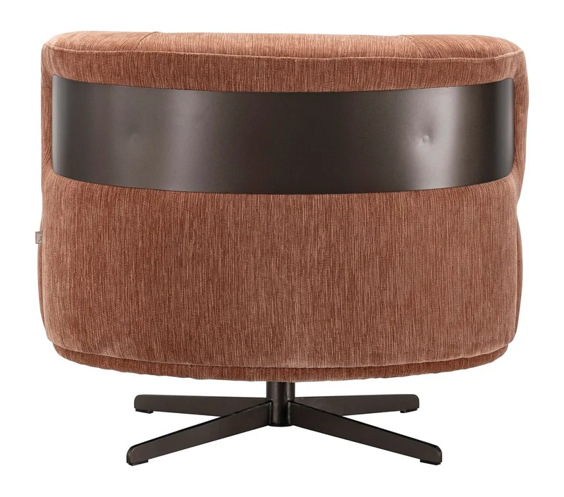 Lounge Stuhl Lauren mocha mousse mit Drehfuß & Metallakzent