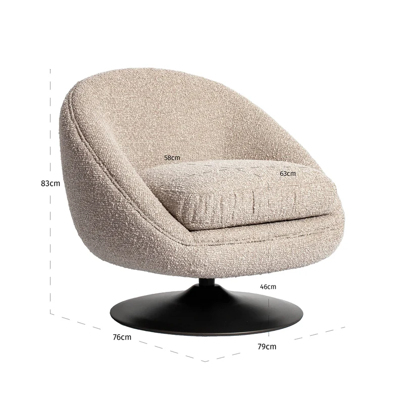 Lounge Sessel Nodo natural chunky, drehbar, Richmond Design