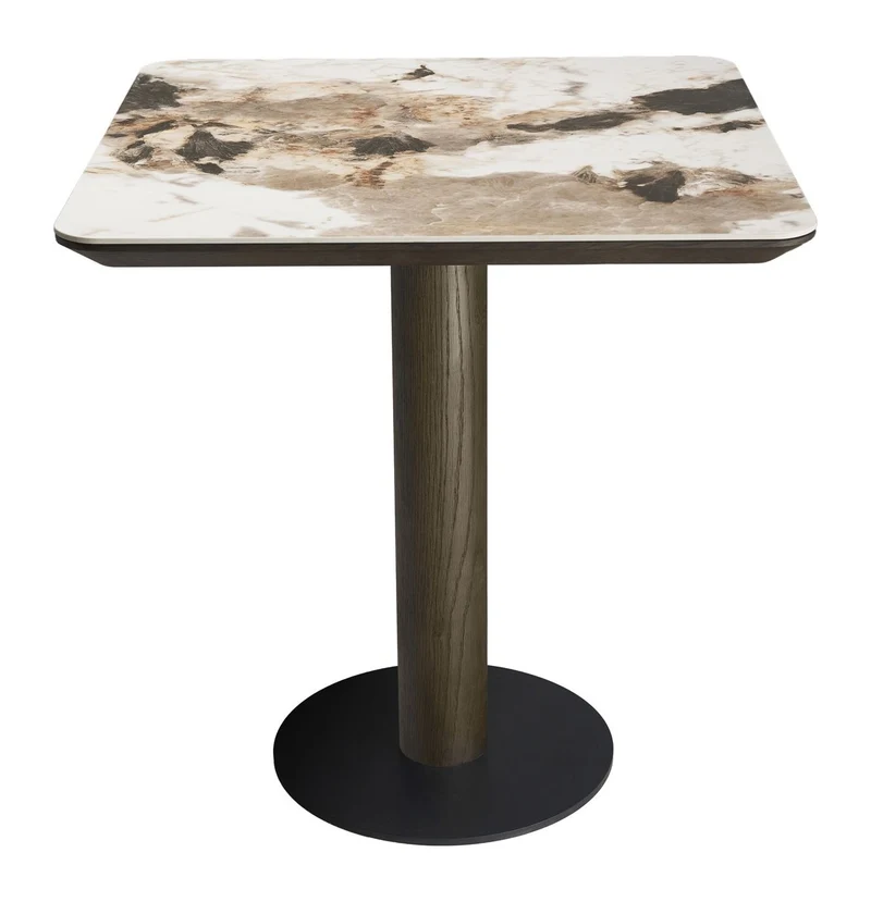 Bistro-Tisch Langford braun mit Keramikplatte, 70x70 cm, Richmond