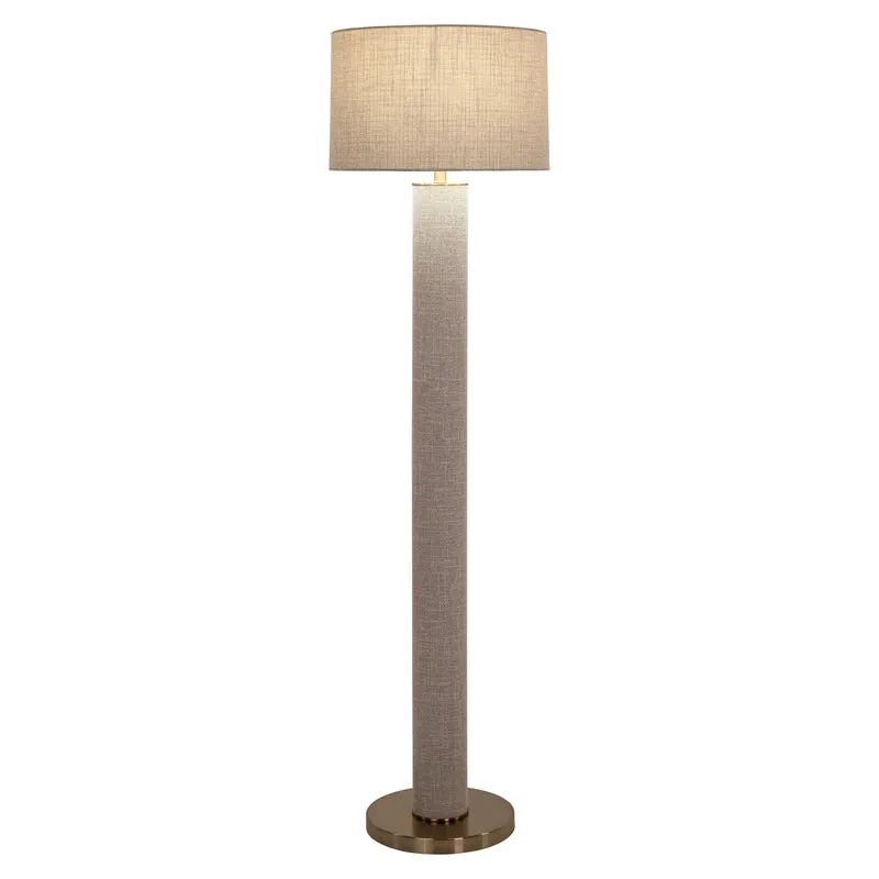 Stehlampe Joline Beige – Eisengestell mit Leinenschirm, E27