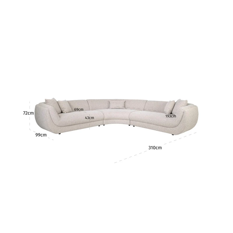 Richmond Sofa Gianelle natural chunky – XXL Big Sofa 310 cm