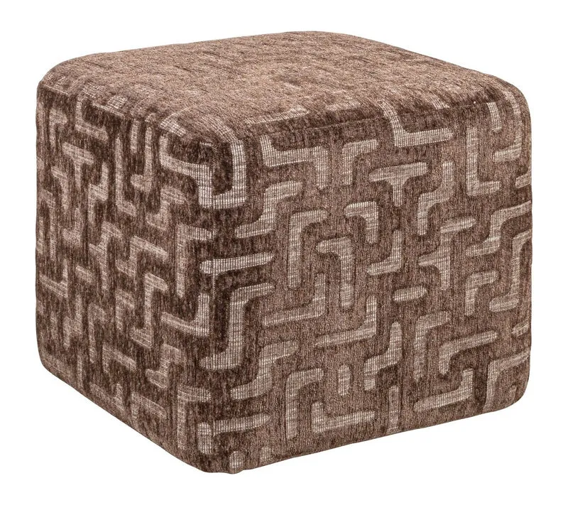 Richmond Hocker & Fußbank Ciela brown labyrinth – runder Pouf