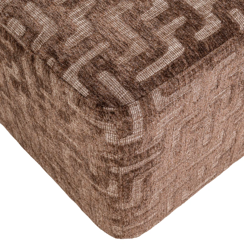 Richmond Hocker & Fußbank Ciela brown labyrinth – runder Pouf