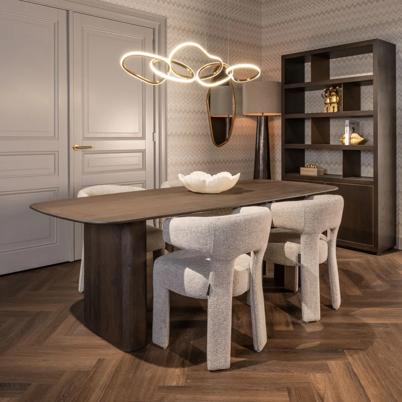 Esszimmerstuhl Nerio Natural Fancy mit gepolsterter Sitzfläche