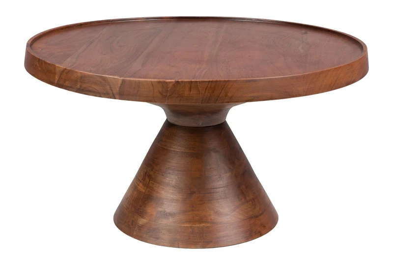 Couchtisch Floss Walnut aus Akazienholz, rund in Braun von Zuiver