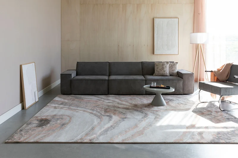 Teppich Solar 200x290 cm in Grau-Terrakotta von Zuiver fürs Wohnzimmer