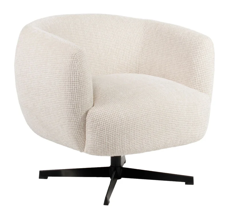 Richmond Lounge Stuhl Estelle Beige Blockweave mit Drehfunktion