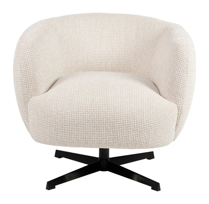 Richmond Lounge Stuhl Estelle Beige Blockweave mit Drehfunktion