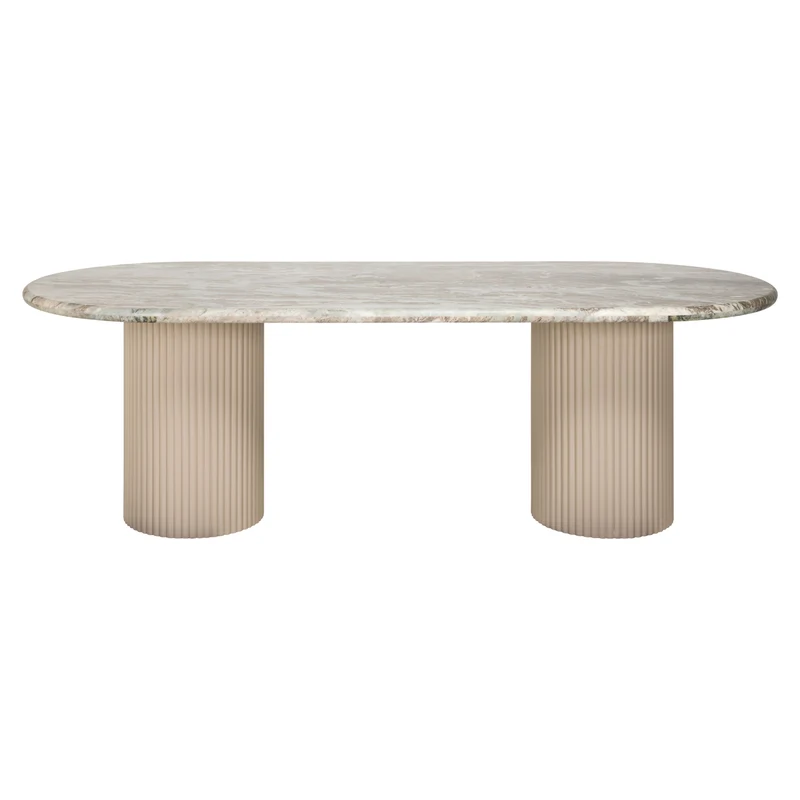 Esstisch Coronel 240 cm Blush Beige mit Toronto-Marmorplatte, Richmond