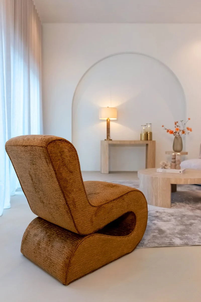 Couchtisch Alexander Jones Biltmore rund, Travertin beige, Ø100 cm