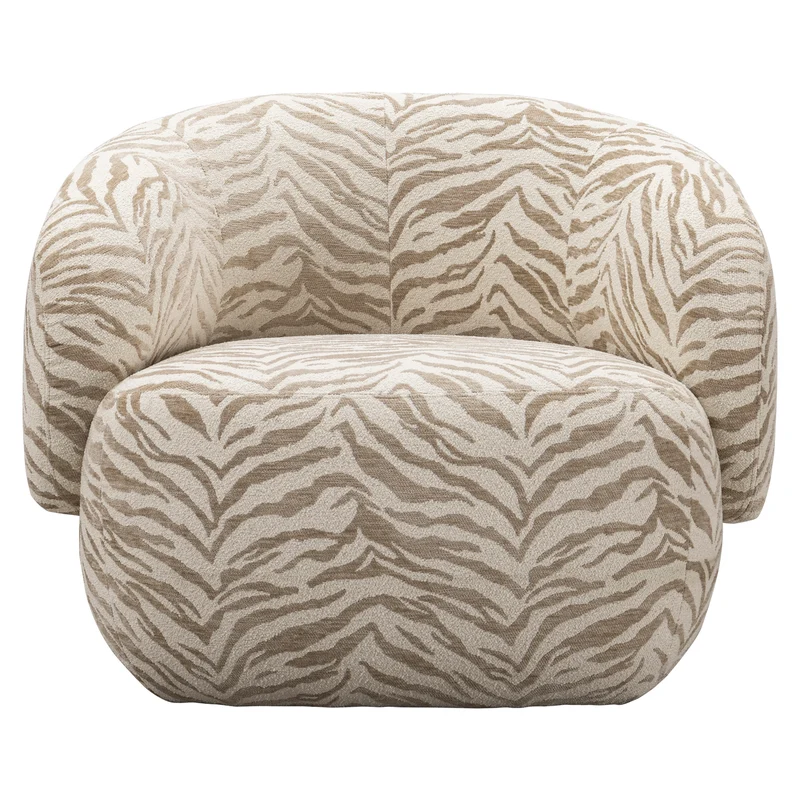 Lounge Stuhl Milano beige tiger von Richmond mit Webmuster-Bezug